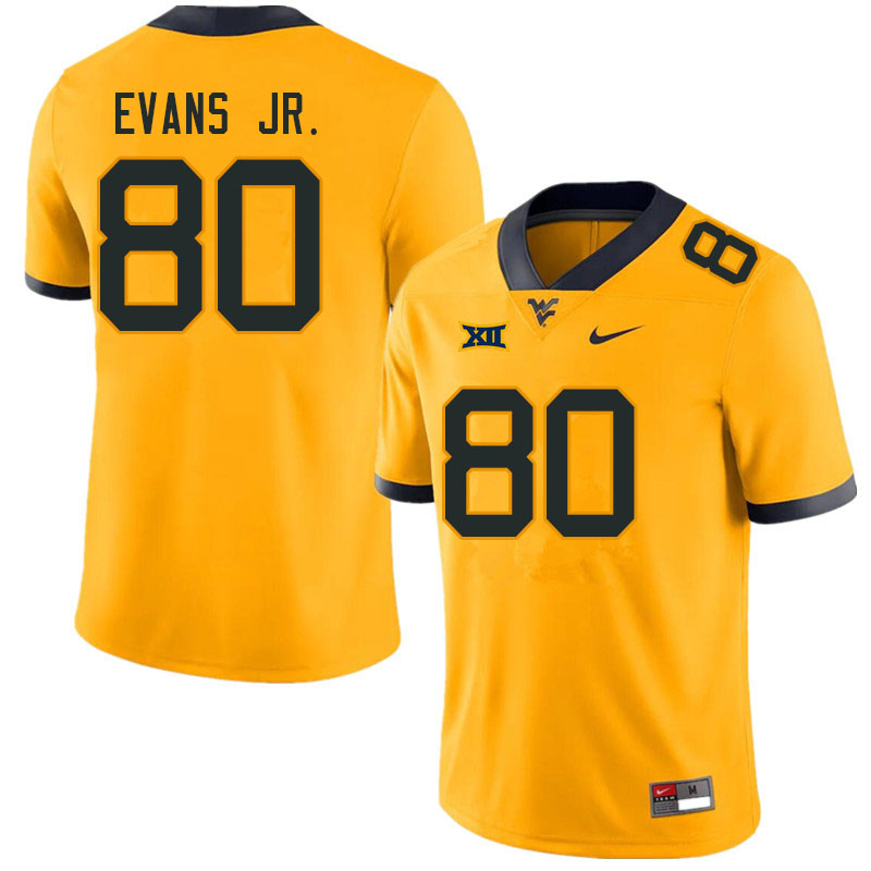 Men #80 Michael Evans Jr. West Virginia Mountaineers College Football Jerseys Sale-Gold - Click Image to Close